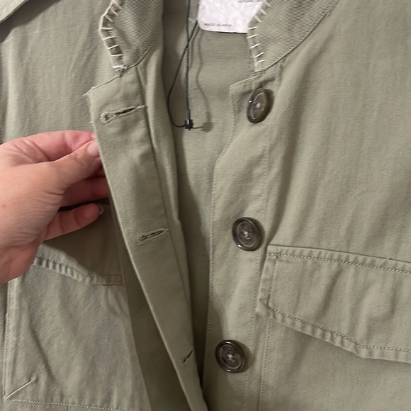 Zara Woman Outerwear bohemian fringe jacket Olive Army green XS - Picture 6 of 13
